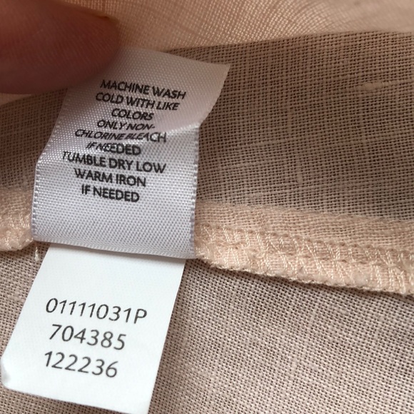 J.Jill Blush Linen Button Blouse Short Sleeves - Picture 11 of 11